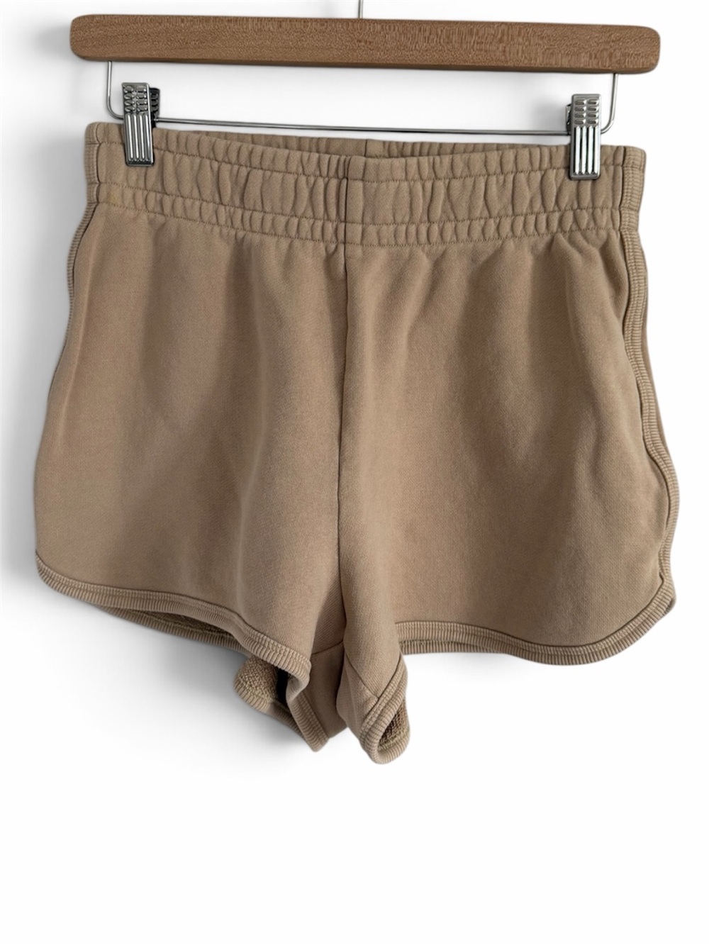 Wilfred Beige Cozy Sweat Shirt Elastic-Waist Athletic Shorts Small